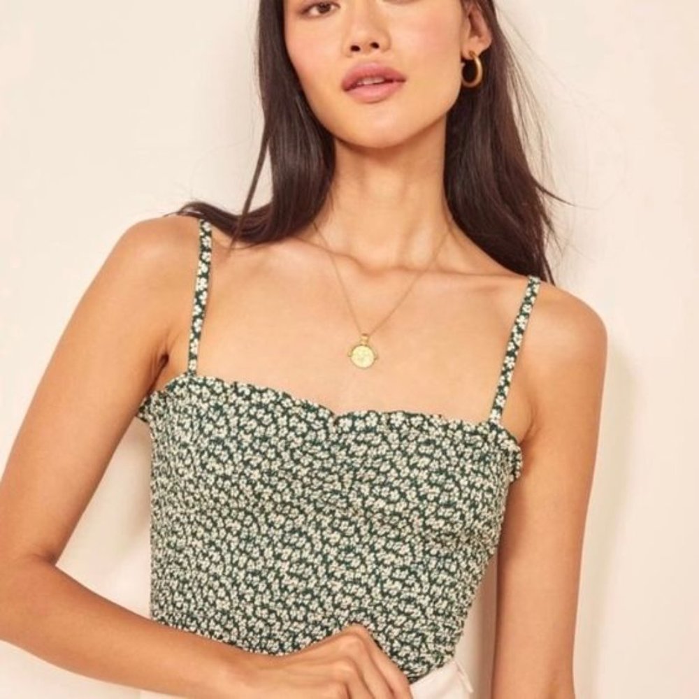Reformation floral scrunch tank